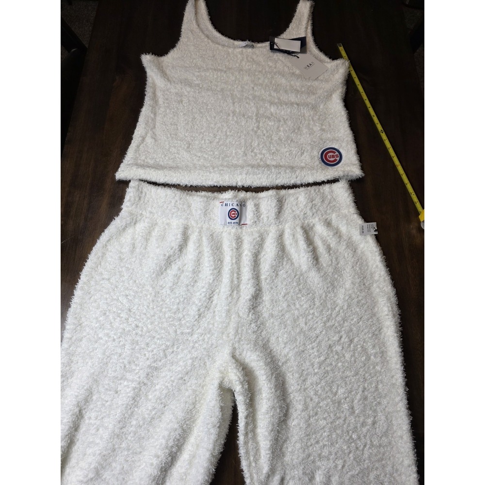 WEAR Erin Andrews Chicago Cubs 2X Fuzzy Lounge Set Tank Pants NWT MLB